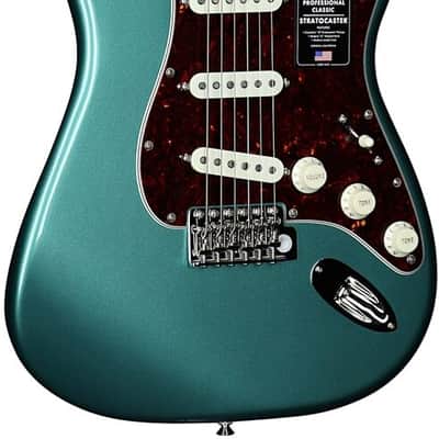 Fender American Professional Classic Stratocaster Electric Guitar Faded Sherwood Green Metallic image 2