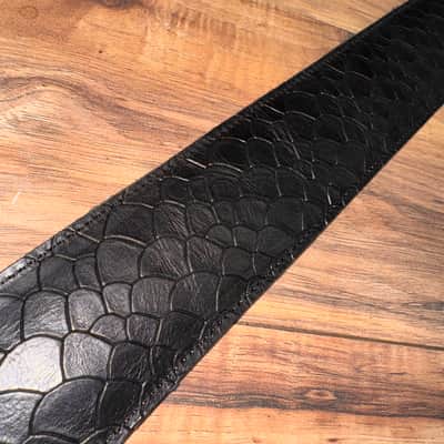 Carlino Plain Black Scale Leather Strap 2025 - Black image 7