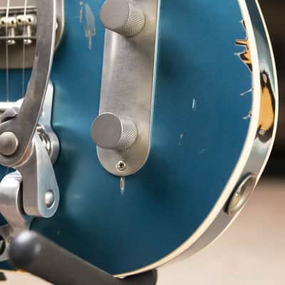 Nash T-63 Double Bound with Bigsby Electric Guitar - Ocean Turquoise Metallic over 2-Tone Burst with Hardshell Case image 18