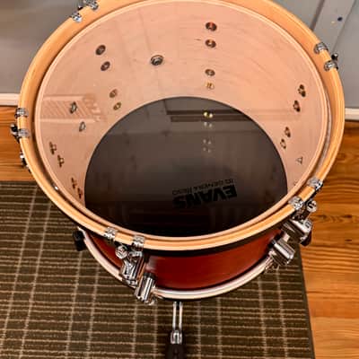 PDP Concept Maple 9x13” Rack Tom with Mount Bracket in Oxblood Satin Finish with Wood Hoops image 5