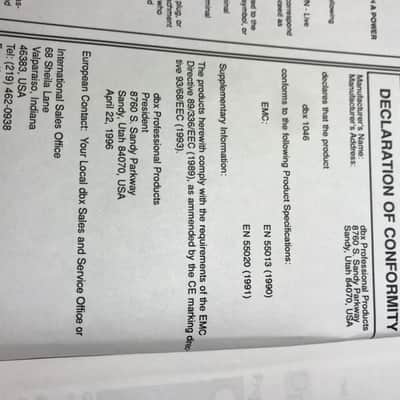 dbx 1046 Quad Compressor Limiter original owners manual 1996 image 3