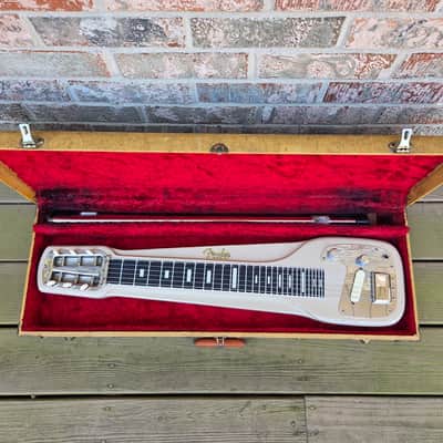 Vintage 1957 Fender Studio Deluxe Six Lap Steel Guitar w/ Original Tweed Hardshell Case, Legs! image 11