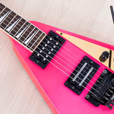 1991 Fernandes JS Limited Edition Randy Rhoads V Hot Pink Metalflake w/ Floyd Rose, Japan image 7