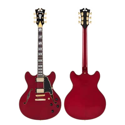 D'Angelico DAEDCTCHGS EXCEL DC Double Cutaway Semi-Hollow Body 6-String Electric Guitar w/Deluxe Hardshell Case image 1