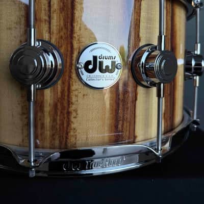 ~WOW!~ DW Collector's Series 333 Pure Maple 7x14 Snare Drum in Natural Gloss Lacquer over Exotic African Chechen with Chrome Hardware image 2
