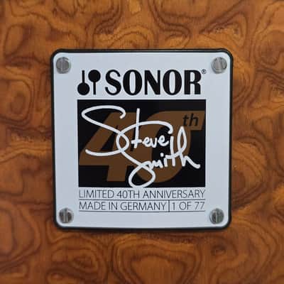 Sonor Steve Smith 40th Anniversary Signature 14x5.75" Beech Snare Drum 2017 Gloss Mountain Burl  with Hardcase- SSD 14x5.75 STS-40 image 9