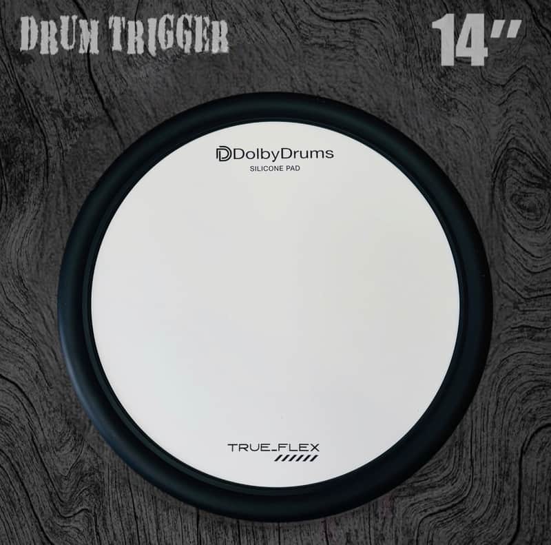 14” Dual Zone Quick-Bolt Silicone Trigger Pad Drum Topper for Acoustic Roland Yamaha A2E image 1