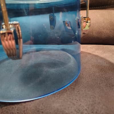 Ludwig Vistalite 6.5"x10" Concert Tom 1970's - Blue Acrylic image 6