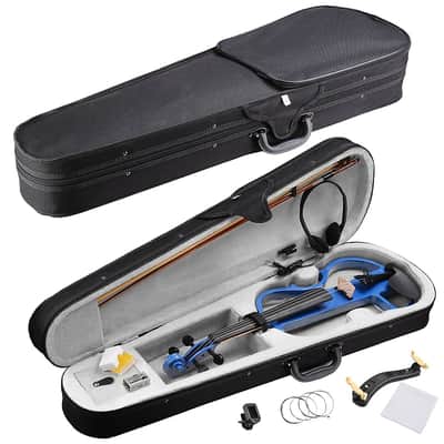 Cxxss 4/4 Violin Electric Violin(right hand)Blue-US image 13