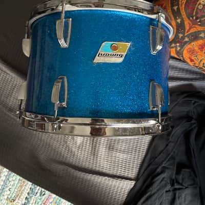 Ludwig 3 ply maple 1969 - 12,13,16,22 Blue sparkle image 2