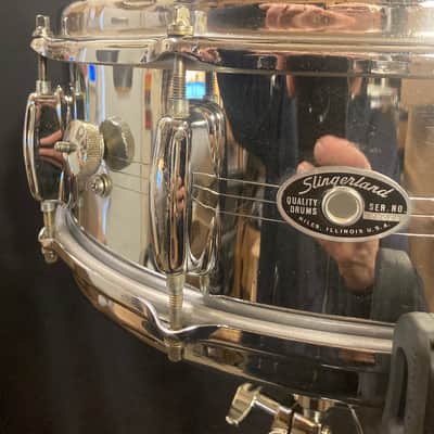 Slingerland - 5x14" Radio King 10-Lug Snare Drum. 1968–1972 - Chrome over Brass image 5