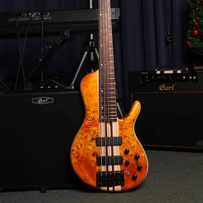 Cort A5 Plus SC | 5-String Bass Guitar. Amber Open Pore. New with Full Warranty! image 7