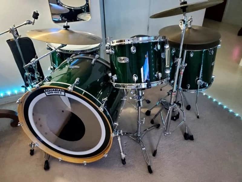 VTG MAPEX 14"x10" Emerald Green Rack Tom Drum Maple "Pro M" - Awesome! image 1