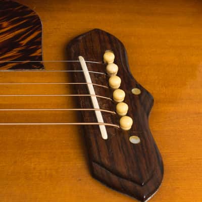 Gibson  J-55 Flat Top Acoustic Guitar (1940), ser. #758F-14, original black - red line hard shell case. image 14