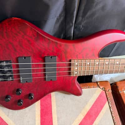 Schecter Stiletto Custom-4 Active 4-String Bass Vampyre Red Satin image 2