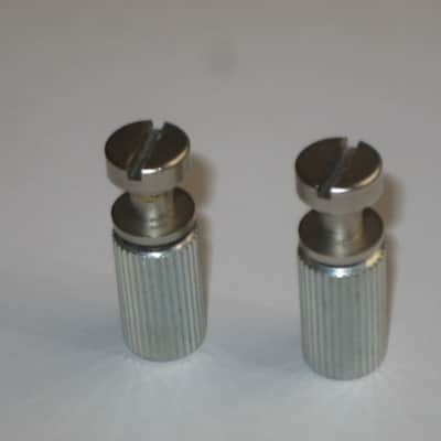 ONE pair of used (lightly relic'd) Gibson (API) Brushed Satin NICKEL finish STUDS (mounting pieces) and Silver finish ANCHORS (inserts) from 2014, for PTTP Brushed Satin NICKEL Finish Stop Bar Tailpiece (Stop Bar Tailpiece NOT included) image 16