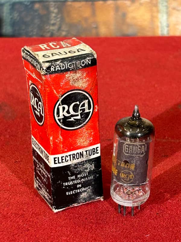 RCA Vintage Single 6AU6 Preamp/Amplifier Vacuum Tube 1960s - Clear Glass / Red Letter image 1