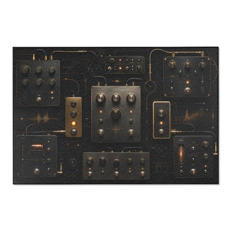 Pedalboard Noir Luxury Music Studio Rug 72x48 Guitar Pedal Ambient Studio Decor image 1