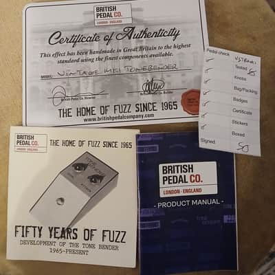 British Pedal Company MKI Tone Bender 2014 - Present - Gold image 11