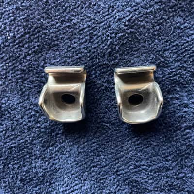 Slingerland Radio King Rim Clips (2) Nickel on Brass for Single Flange Rims on Snare Drum, Tom - EXCELLENT! image 4