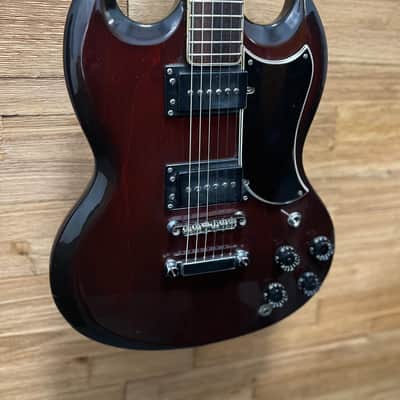 Carlo Robelli SG Style guitar  1970's  MIJ- Red/brown burst w/OHSC image 1