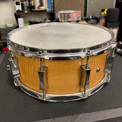 Pork Pie 6x14 10-Lug Snare (2008) Natural Curly Maple image 6