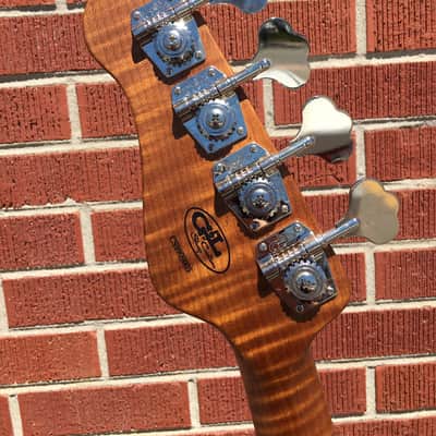 2020 G&L USA Custom Shop Matador Turqoise Burst Flame Neck 4-String Bass w/Case image 3