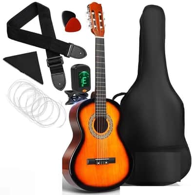 36'' -Inch 6-String Classic Guitar - 3/4 Size Scale Guitar (Sunburst) image 1