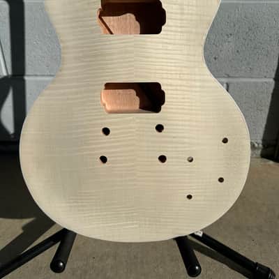 DIY LP Style Guitar Kit Flame Maple Veneer/ Mahogany Body And Neck image 2