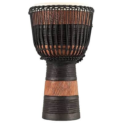Meinl ADJ3-XL+Bag 13" Original African Style Rope Tuned Brown & Black Wood Djembe w/ Gig Bag image 2