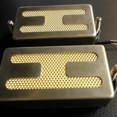 Humbucker Pickups SET H COVER GOLD FOIL Relic/Aged Q Fits Fender Gibson LP SG Greco Ibanez Vintage PAF image 7