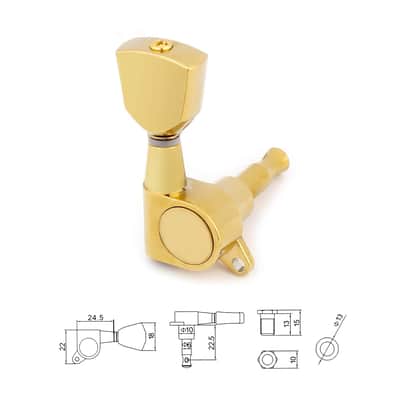 Sealed Guitar String Tuning Pegs Grover Machines Heads Tuning Keys Tuners 6 In Line Right Handed Electric Guitar Acoustic Guitar Parts Replacement Gold. image 2