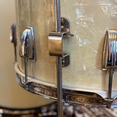VINTAGE 1950's WFL Drum Set in White Marine Pearl - 14x24, 9x13, 16x16, 16x16, 6.5x14 image 17