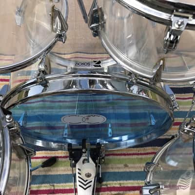 7 piece Vintage Zickos Clear Acrylic Drum Set  w/ matching Snare image 15