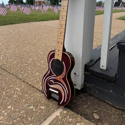 G-Sharp OF-1 Travel Guitar, Three Tone Sunburst (g# tuning, comes w/ gig bag) image 12