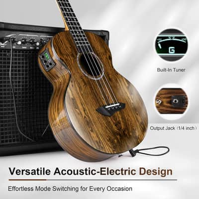 Glossy Baritone Acoustic & Electric Ukulele image 2