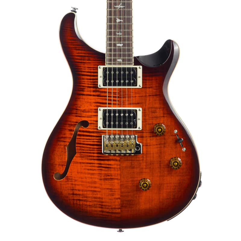PRS SE Custom 24 Semi-Hollow Piezo - Orange Tiger Smokeburst