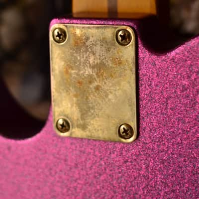 American Fender Custom Telecaster 2017 Magenta Sparkle Heavy Relic Lindy Fralins image 13