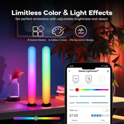 Led Light Bars For Room, Smart Rgb Lighting Bars 2 Pack, Work With Alexa And Google, Gaming Lights,Tv Ambient Backlights Sync With Music, Rgb Desk Lights For Tv,Pc,Room,Party Decoration image 2