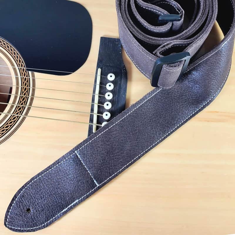 Dark Brown Premium Leather Guitar Strap - Brown Leather Guitar Strap - 100% Leather Guitar Strap-Acoustic, Electric Bass Guitars image 1