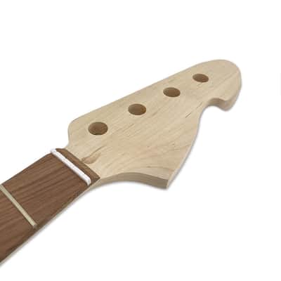 Replacement Bass Guitar Neck 21 Fret 30 Inch Scale, Maple with Rosewood Fretboard,42mm Nut Width, Bolt-On Heel image 4