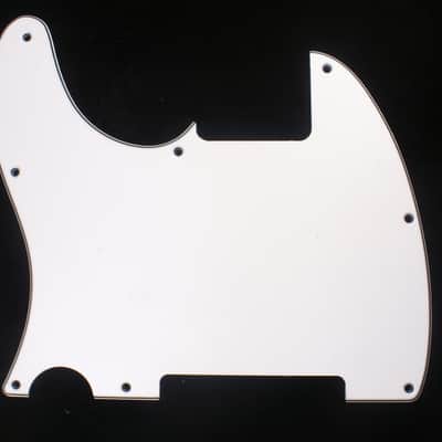 Left-Handed guitar Pickguard For Tele Esquire style ,3ply White
