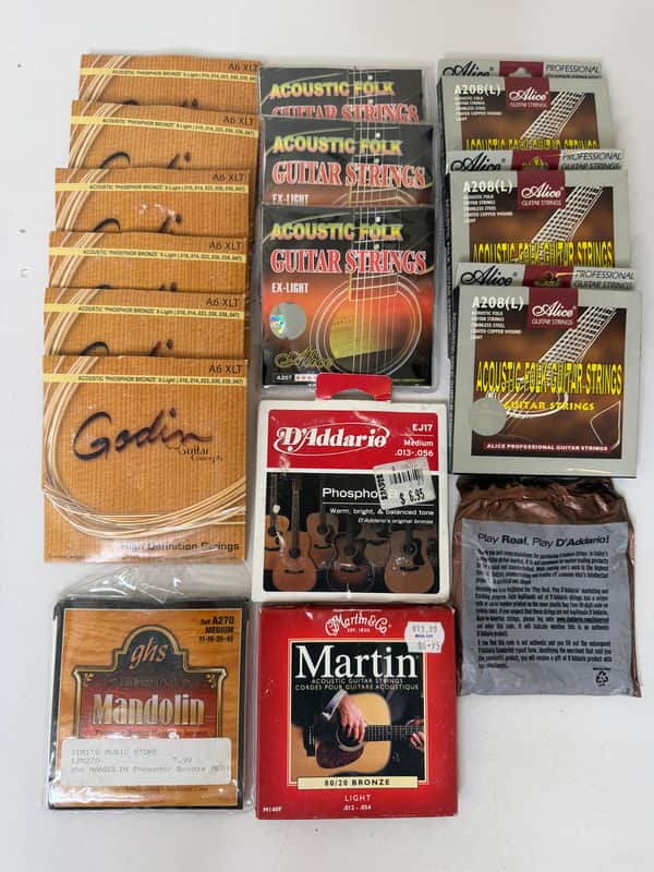 Mixed Brands Acoustic Guitar Strings Mixed Lot (15 Sets) + Mandolin Strings Unknown image 1