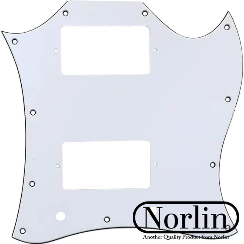 Norlin SM-W3P "11-Hole" Pickguard for Gibson® SG® Guitars w/ ABR-1 Bridge Posts-White/Black/White image 1