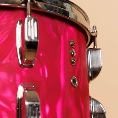 1960s Duplex Tonecraft Pink Satin Flame Drumset image 12