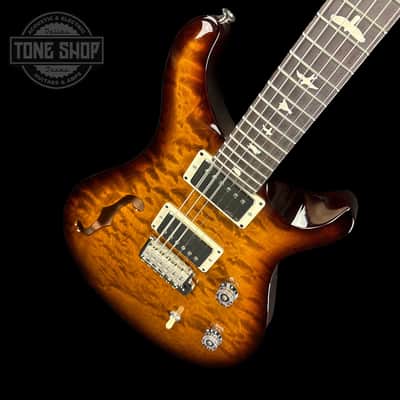 Mint PRS Paul Reed Smith CE24 Semi-Hollow Quilt Black Amber w/bag image 3