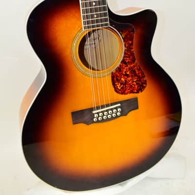 Guild F-2512CE Deluxe 12-String Cutaway Jumbo Acoustic Electric Guitar, Antique Burst image 2