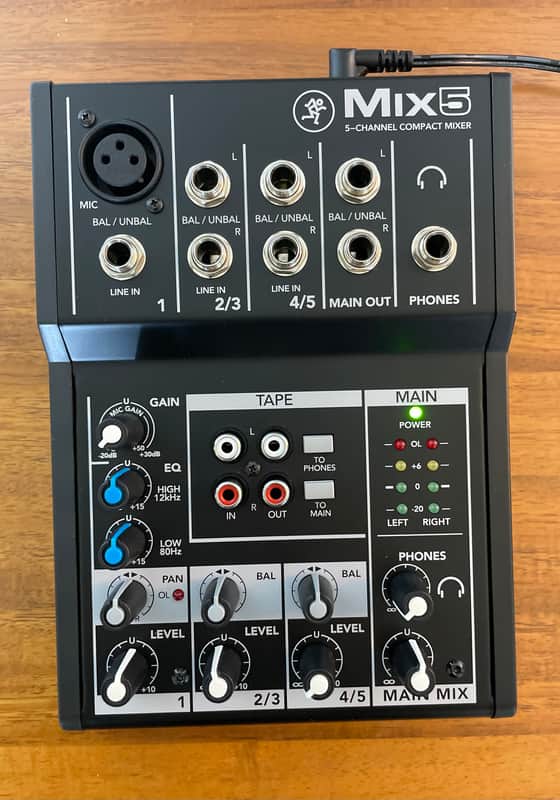 Mackie Mix5 5-Channel Compact Mixer 2015 - Present - Black image 1