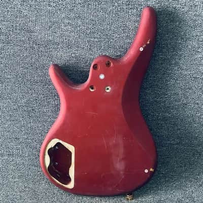 Solid Basswood 4 String Bass Body in Red image 9