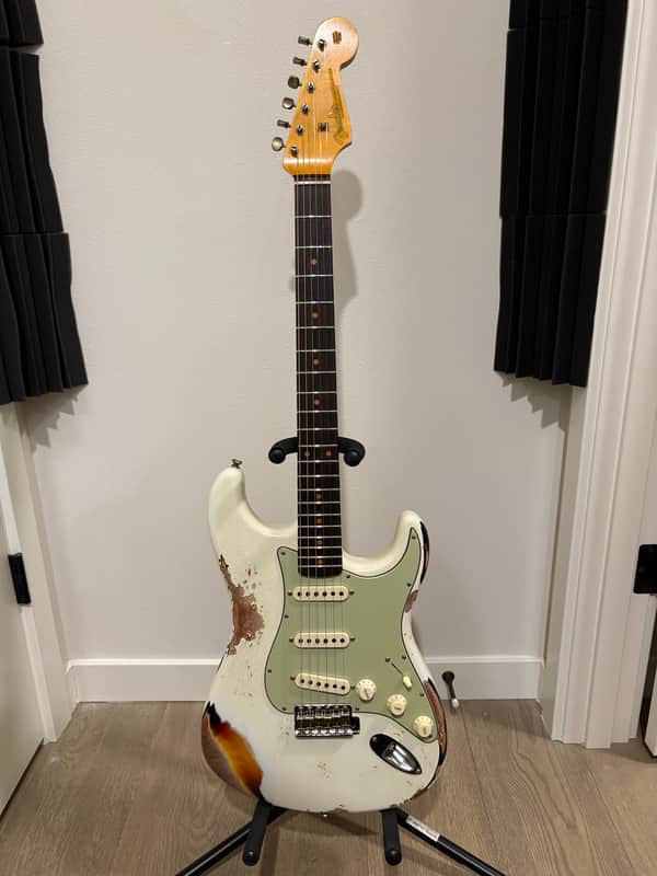 2023 Fender Custom Shop '60s Reissue Stratocaster Heavy Relic - Olympic White over 3TSB - HSC,COA, All CC image 1